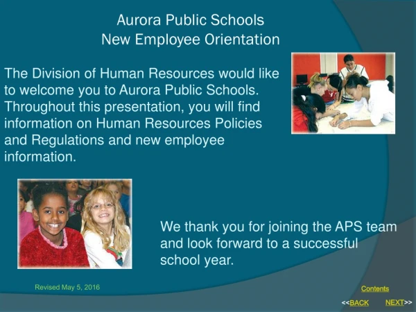 Aurora Public Schools  New Employee Orientation