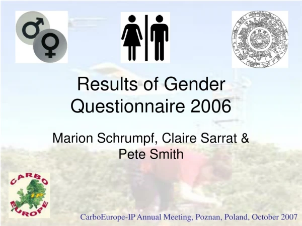 Results of Gender Questionnaire 2006