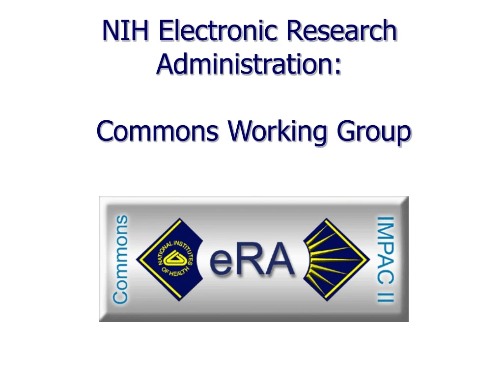 nih electronic research administration commons