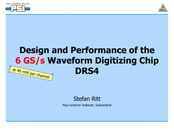 Design and Performance of the  6 GS/s  Waveform Digitizing Chip DRS4