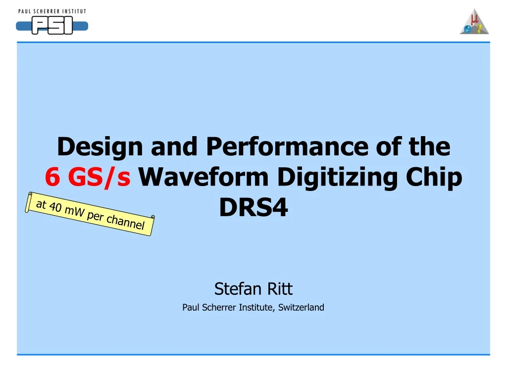 design and performance of the 6 gs s waveform digitizing chip drs4