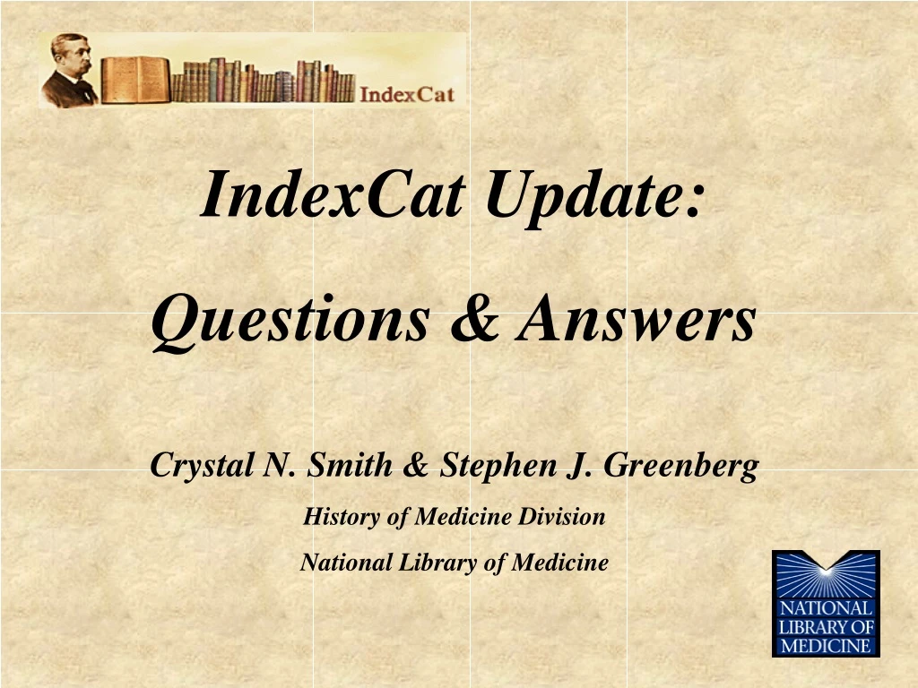 indexcat update questions answers crystal n smith
