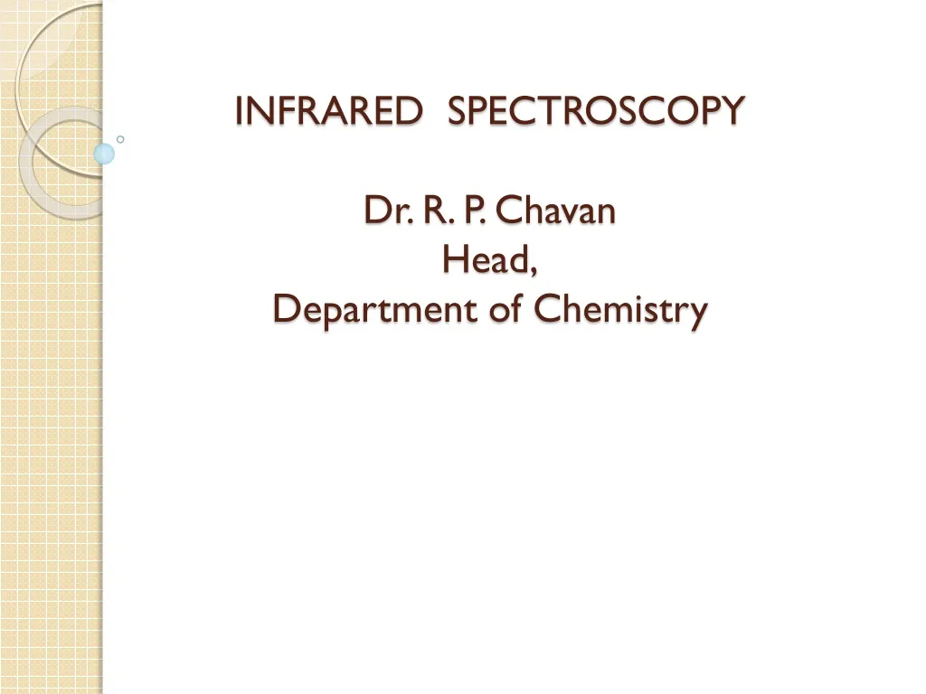 infrared spectroscopy dr r p chavan head department of chemistry