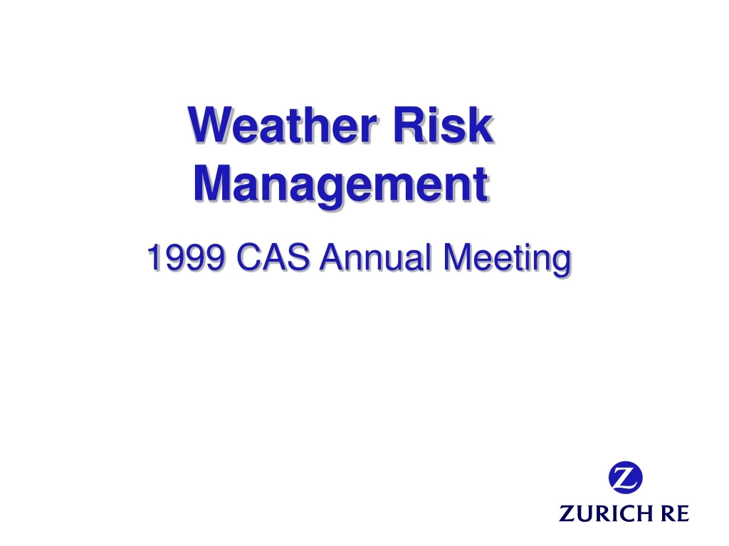 weather risk management