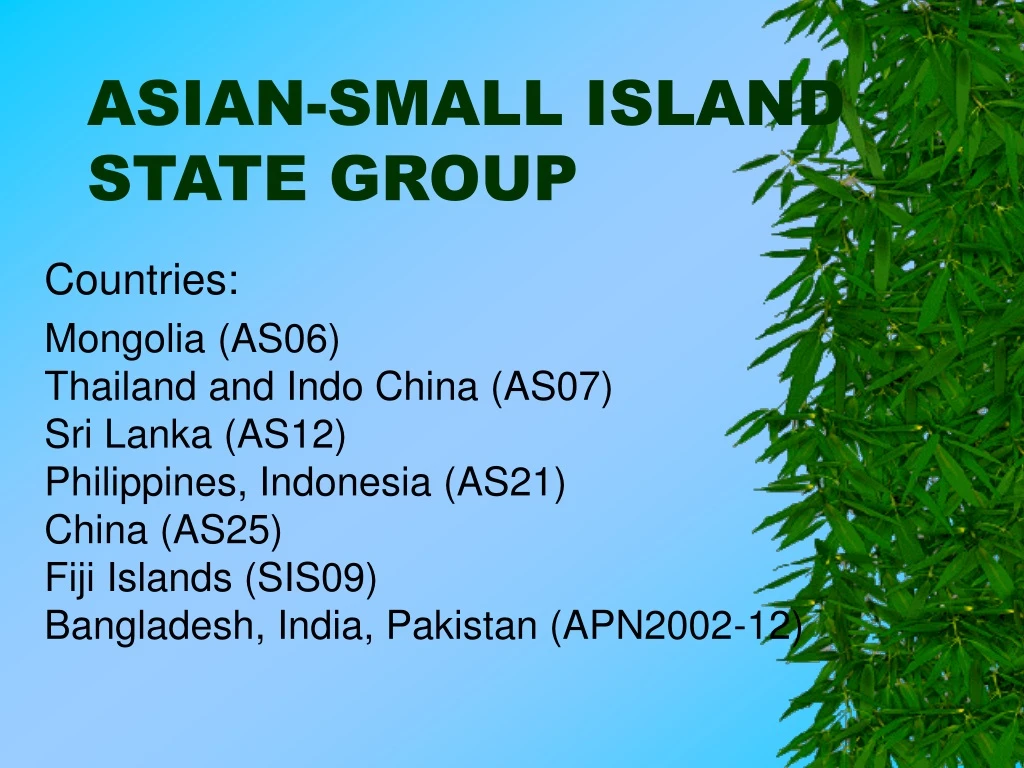 asian small island state group