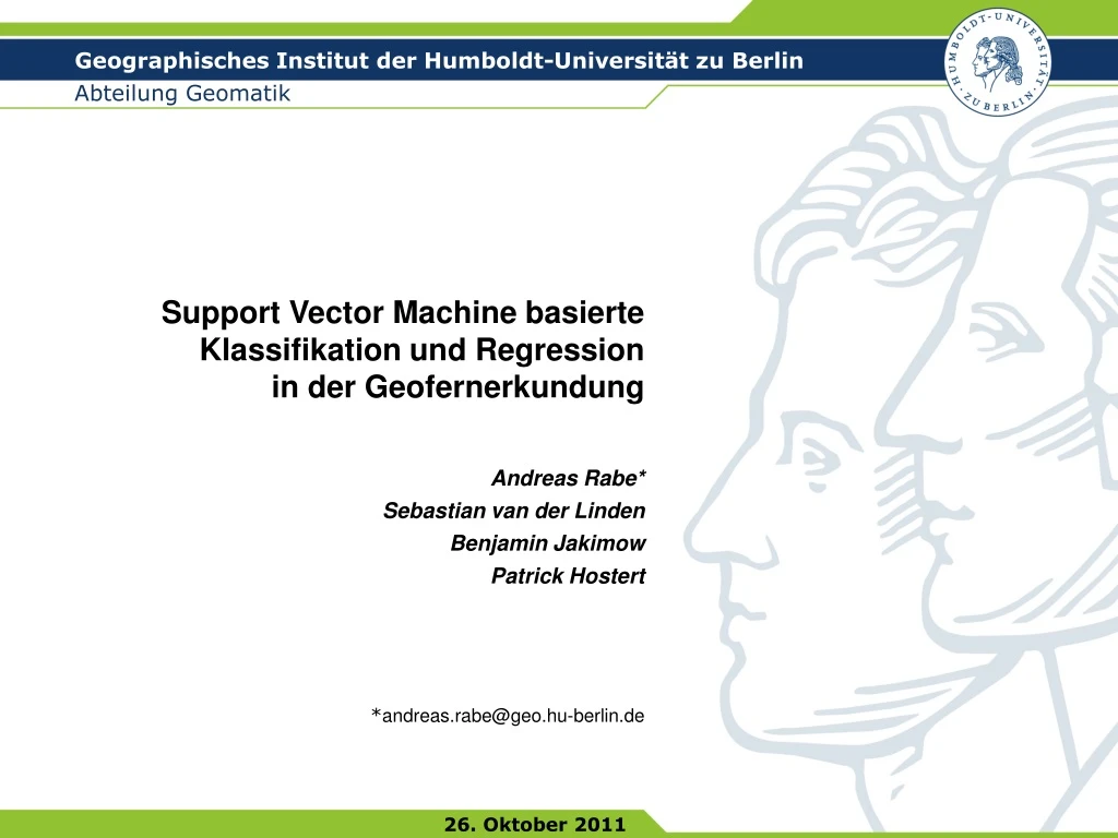 support vector machine basierte klassifikation