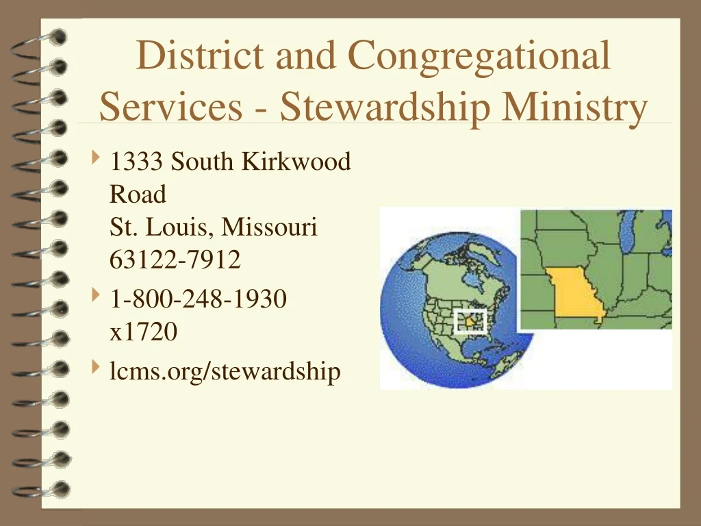 district and congregational services stewardship ministry