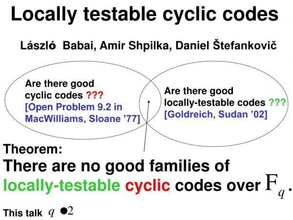 Locally testable cyclic codes