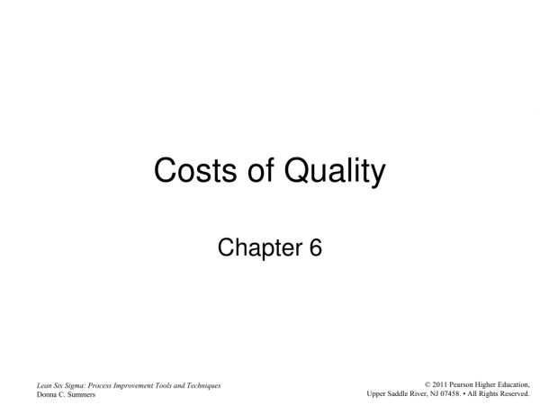 Costs of Quality