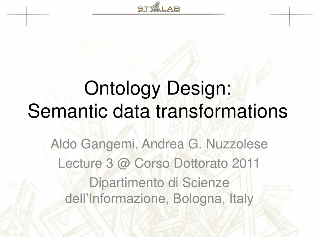 ontology design semantic data transformations