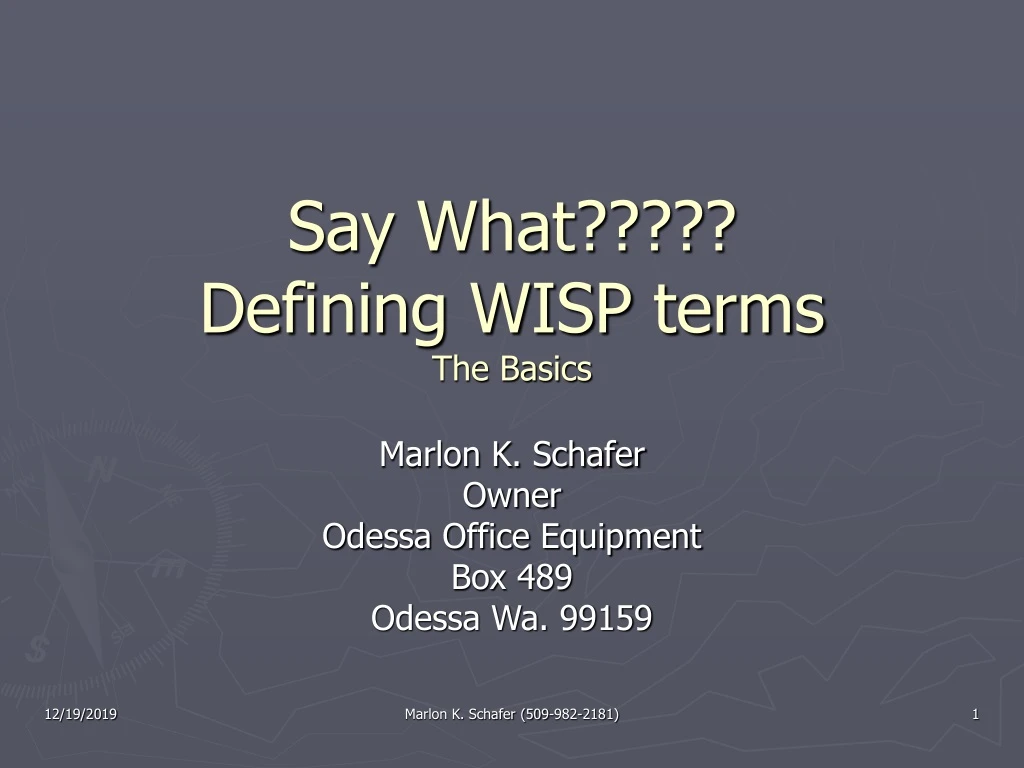 say what defining wisp terms the basics