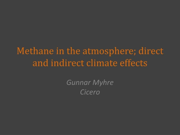 Methane in the atmosphere; direct and indirect climate effects