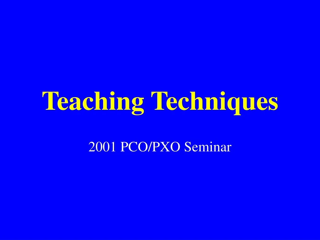 teaching techniques