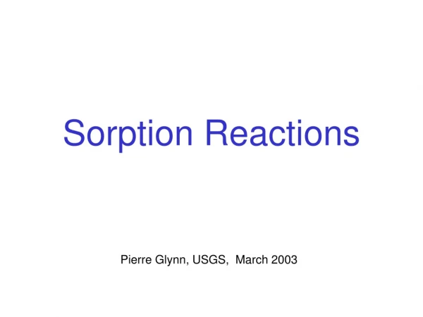 Sorption Reactions