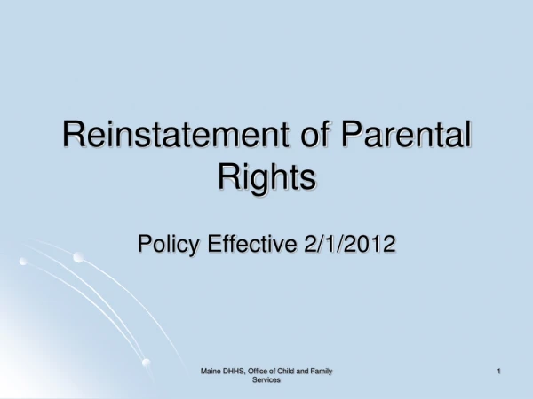 Reinstatement of Parental Rights