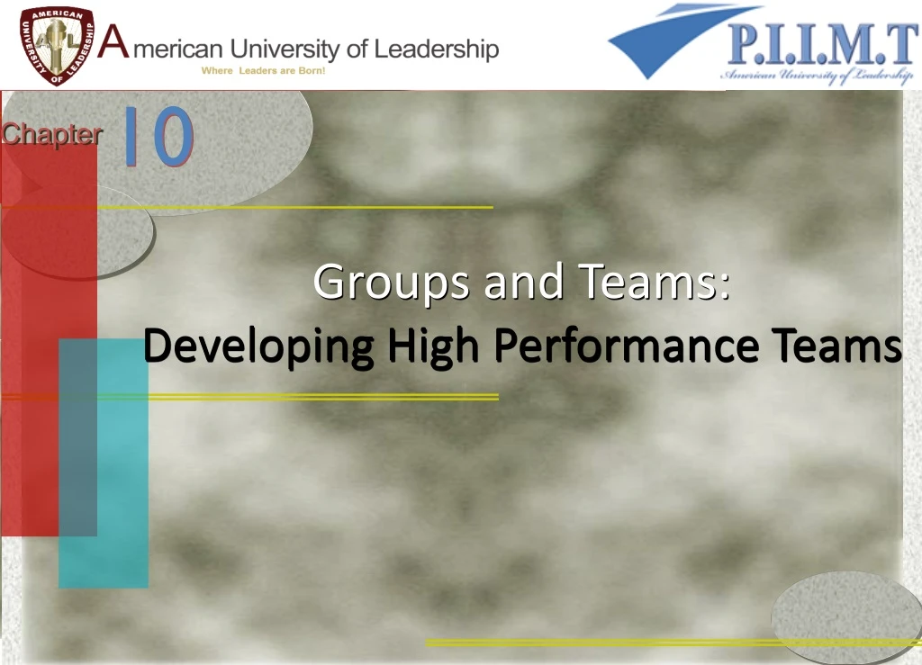 groups and teams developing high performance teams