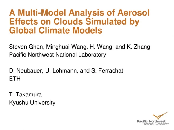A Multi-Model Analysis of Aerosol Effects on Clouds Simulated by Global Climate Models