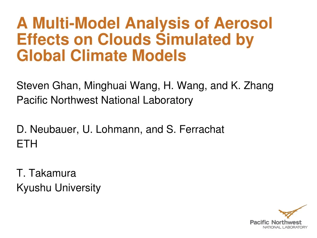 a multi model analysis of aerosol effects on clouds simulated by global climate models