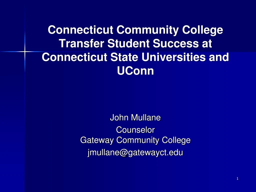 connecticut community college transfer student