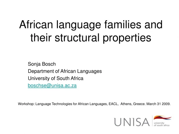 African language families and their structural properties