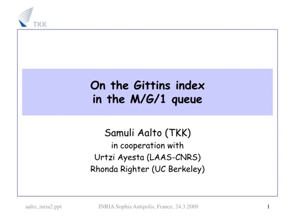 On the Gittins index in the M/G/1 queue