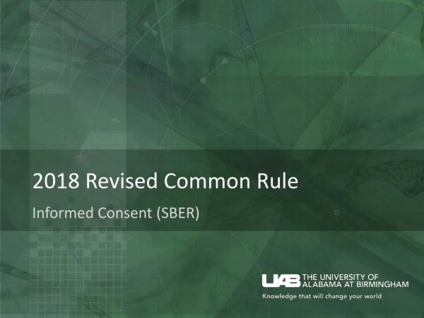 2018 Revised Common Rule