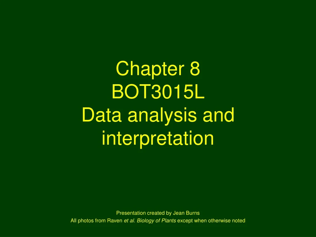 chapter 8 bot3015l data analysis and interpretation