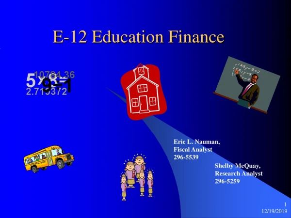 E-12 Education Finance