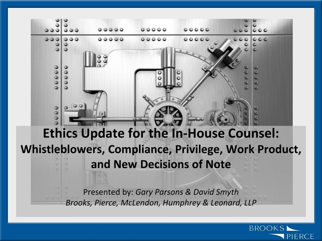 ethics update for the in house counsel