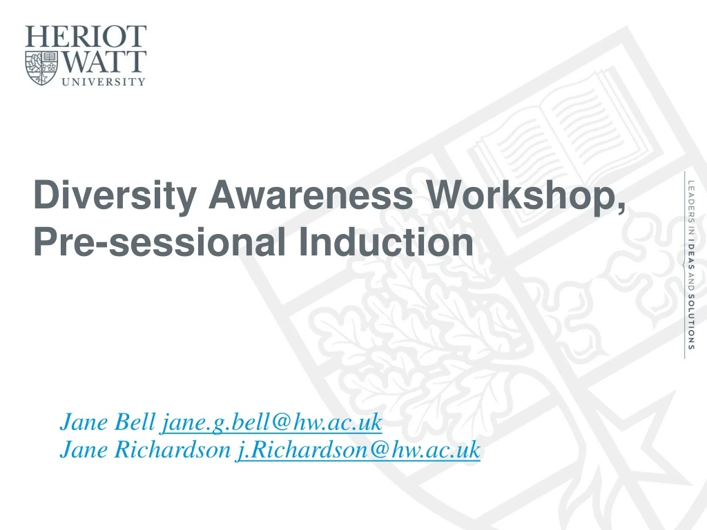 diversity awareness workshop pre sessional induction