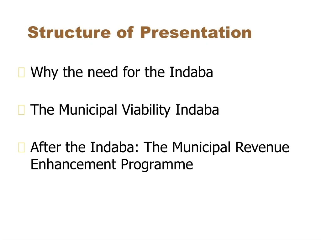 structure of presentation