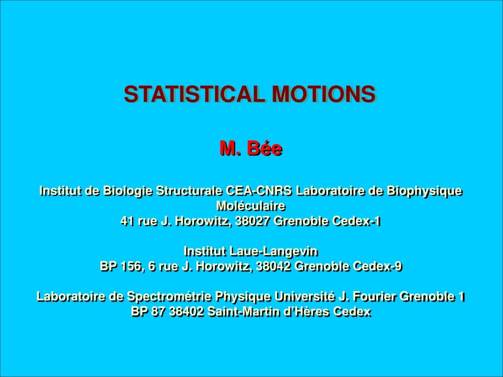 statistical motions