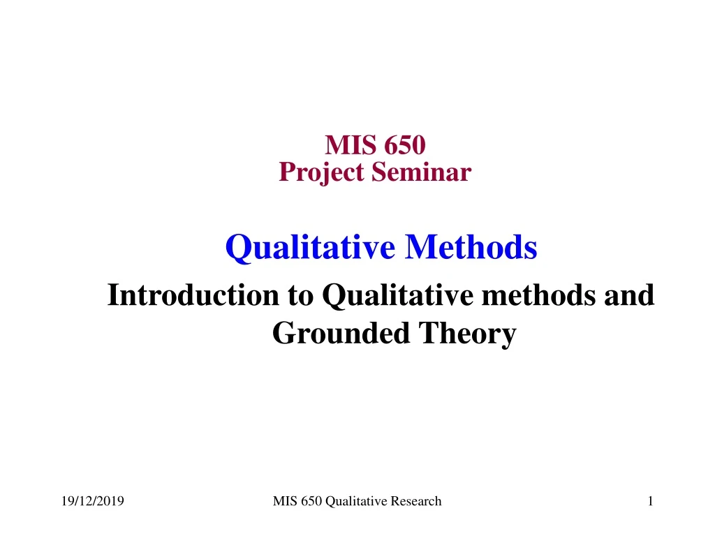 mis 650 project seminar