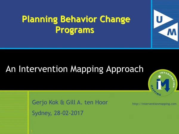 Planning Behavior Change Programs