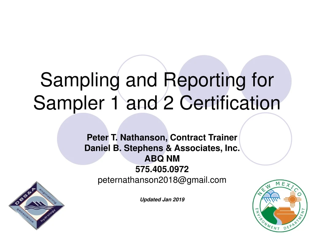 sampling and reporting for sampler