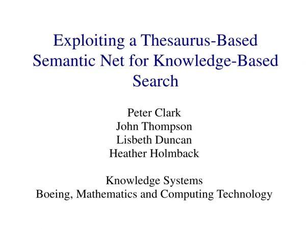 Exploiting a Thesaurus-Based Semantic Net for Knowledge-Based Search