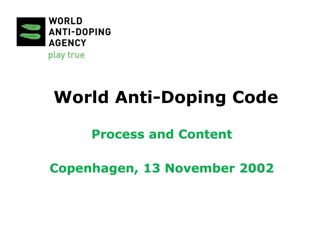 world anti doping code