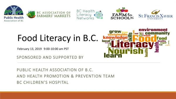 Sponsored and Supported by  Public Health Association of B.C.