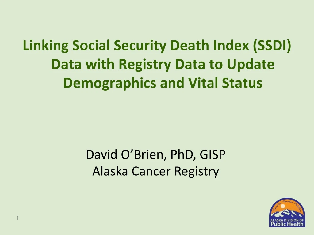 linking social security death index ssdi data