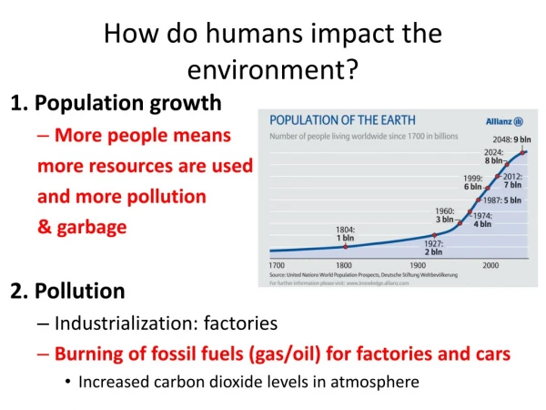 How do humans impact the environment?