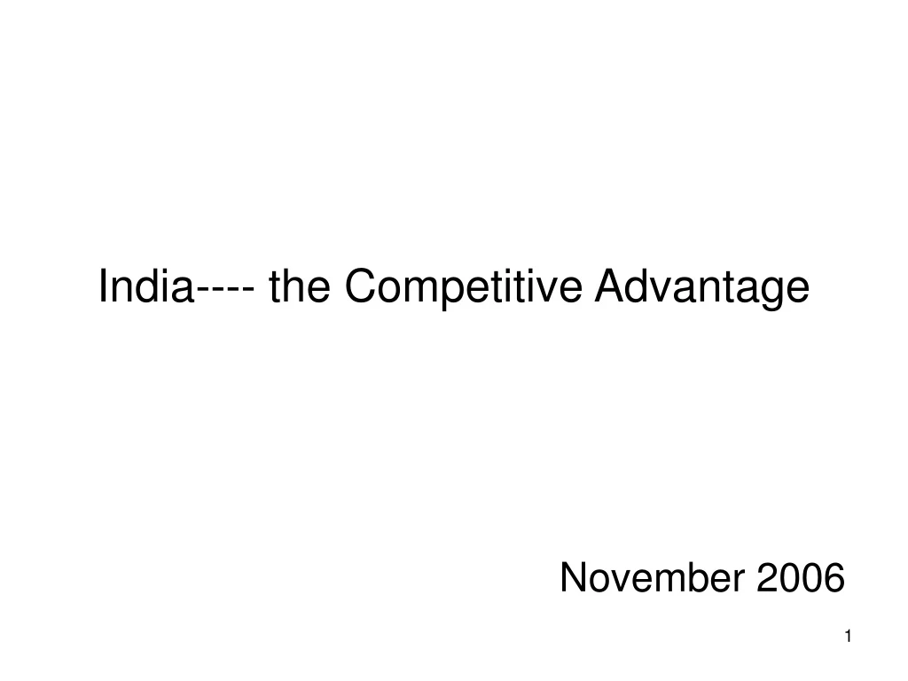 india the competitive advantage