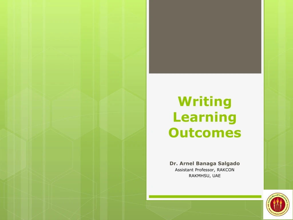 writing learning outcomes