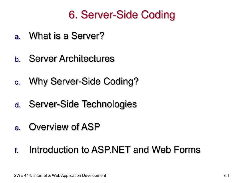 6 server side coding