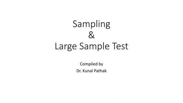 Sampling  &amp; Large Sample Test