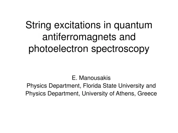 String excitations in quantum antiferromagnets and photoelectron spectroscopy