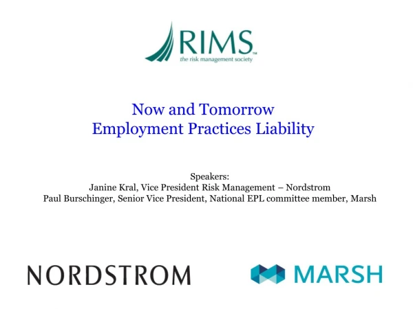 Now and Tomorrow   Employment Practices Liability