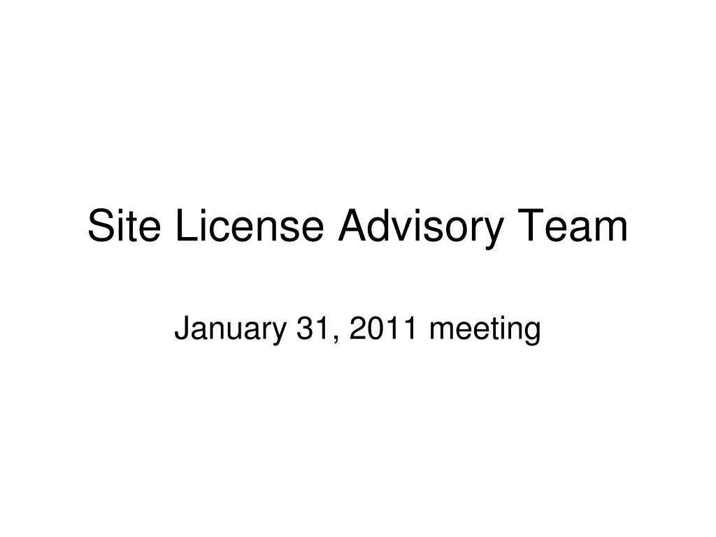 site license advisory team