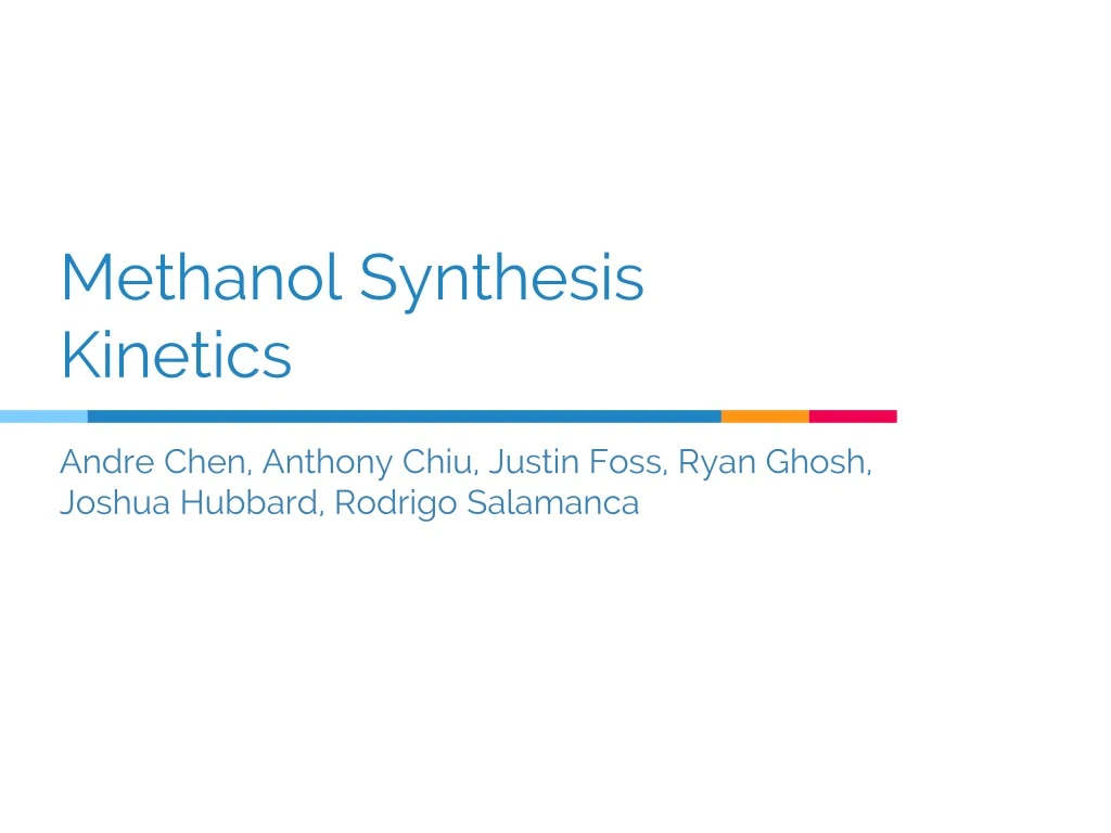 methanol synthesis kinetics