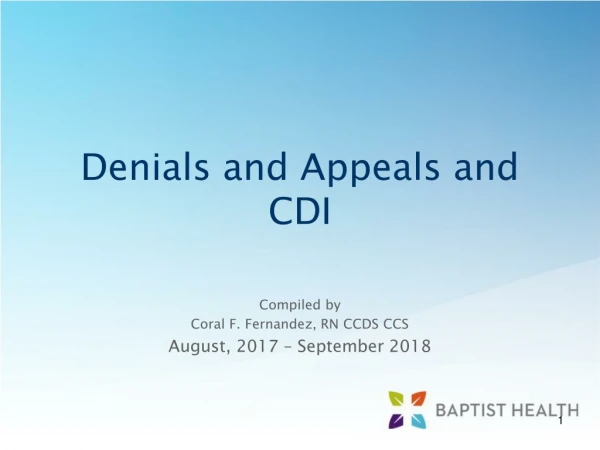 Denials and Appeals and CDI
