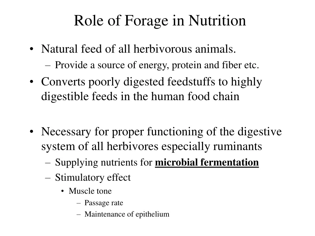 role of forage in nutrition